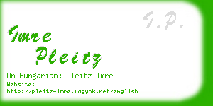 imre pleitz business card